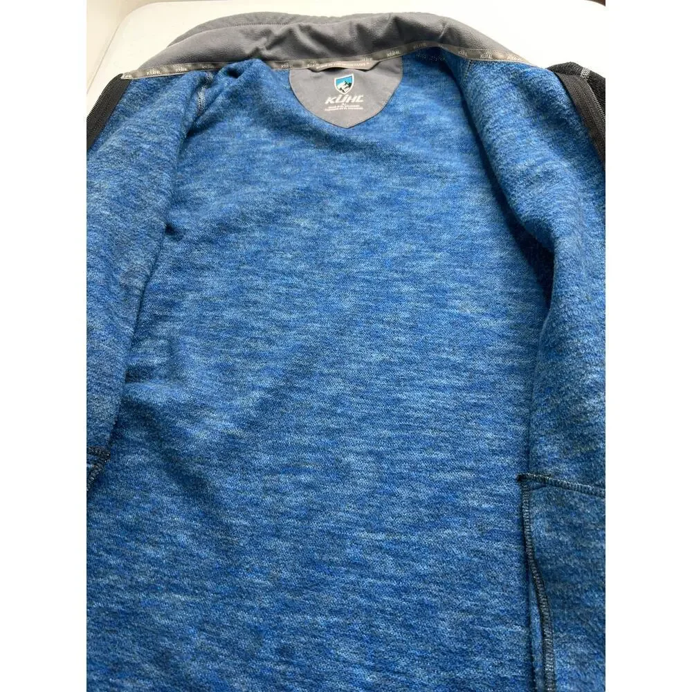 Kuhl Chianti Fleece Full Zip Jacket Men's L Navy Blue Wool Blend Outdoors Hiking